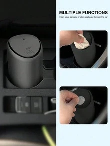 1pc ABS Base Silicone Car Trash Can, Removable & Multi-Functional, Mini Storage Box For Keys, Phones, Coins, Anti-Slip Design Fits Cup Holder & Dashboard - Vehicle-mounted Trash Cans - View 8