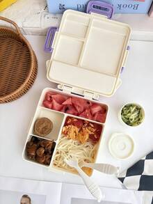 Baby Fütterungsutensilien | Kinder Plastik Bento Lunchboxen | Obst Aufbewahrungsbehälter | Haushalt Studenten Lunchboxen | Outdoor Picknick Fächerbehälter | Mikrowelle | Einfach zu reinigen - Verschiedenfarbig - Übersicht 4