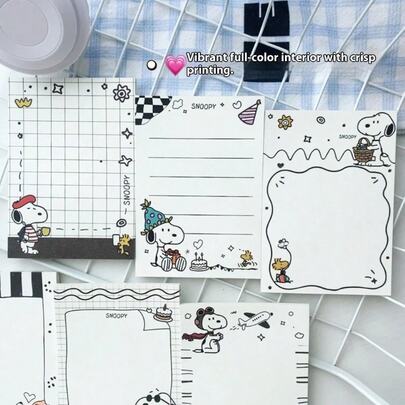 1pc S-Noopy A7 Pocket Notebook Random Style, High Appearance Portable Journal, Mini Notepad For School Office, Cute Cartoon Stationery Gift (Pattern Random)