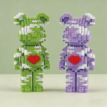 爱心熊积木 - 挑战性动物系列套装，创意模型套件，ABS拼图连接工艺玩偶，是情人节、万圣节、感恩节、母亲节、圣诞节表达爱意的理想礼物。 - 彩色 - 查看 3