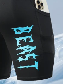 3-Pack Men's Compression Shorts - Made Of A Polyester And Spandex Blend, White With Blue Accents And A "BEAST" Graphic Design. Suitable For Running, Cycling, Gym Workouts, Yoga, Hiking, And Casual Wear; All Seasons Available. - Black - View 5