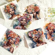 6pcs Diamond Painting Greeting Card Kit, Cartoon Character Themed, Paper Material With Partial Mosaic Handcraft, DIY Craft For Blessing, Expressing Sentiments, Holiday Gift Cards - View 4