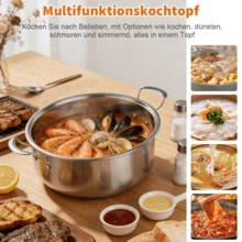 16tlg Topfset Kochset Kochtöpfe Kochgeschirrset Kochtopf-Set mit Deckel Induktion16-24cm,langlebig und leicht zu reinigen, perfekt für Familienküchen - Übersicht 6