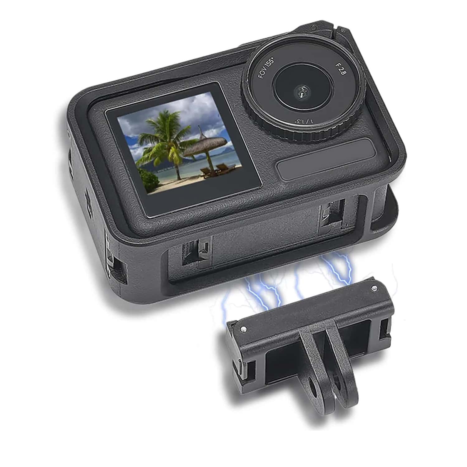 磁吸式快拆底座适配器，双爪式支架替换件，适用于 Action 4 和 Action 3 运动相机 - 查看 1