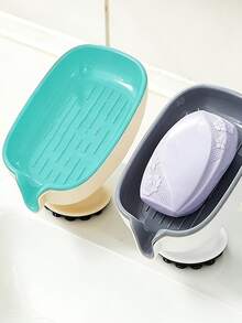 Khay đựng xà phòng có đế hút, giá đựng xà phòng hình bầu dục bằng nhựa, hộp đựng xà phòng bằng nhựa có lỗ thoát nước, thích hợp cho phòng tắm, khay đựng xà phòng có thể tháo rời và dễ dàng vệ sinh, giá đỡ bồn rửa không cần khoan lỗ với đế hút chắc chắn, thiết kế thoát nước hai lớp có thể tháo rời, thích hợp cho vòi sen, bồn rửa nhà bếp, bồn tắm, v.v. - A - Xem 5