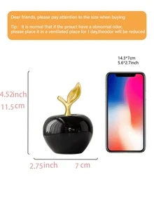 Un adorno con forma de manzana negra, elaborado con un estilo creativo y lujoso, adecuado para fiestas, escritorios, oficinas, decoración del hogar y como un regalo perfecto para cumpleaños o graduación. - Múltiples estilos - Ver 7