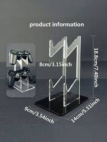 (Detachable) 1Set Universal 2-Layer Acrylic Game Controller Stand&Headphone Stand Game Accessories Storage Stand,Headset Game Accessory Bracket,Portable Clamp Design For Office Desk Organization Holder Ideal For Displaying Your Gaming Collection - Multicolor - View 4