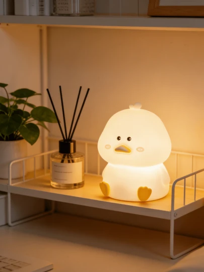 1 chiếc đèn ngủ hình vịt dễ thương bằng silicon, đèn trang trí cao cấp, đèn ngủ cạnh giường, thích hợp cho Halloween và Giáng sinh, món quà lý tưởng cho gia đình và bạn bè.