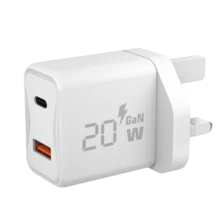 英規插頭 USB 充電器 20W USB-C 電源適配器 GaN 快充牆充頭 C-Type 快充適配器，適用 /Android 手機、行動電話、相機、MP3 及更多電子設備 - 英規插(220-240V) - 查看 8