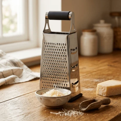 Dụng cụ nhà bếp 4 trong 1 bằng thép không gỉ 9 inch: bào, thái, băm và bào phô mai, món quà lý tưởng cho người đam mê nấu nướng, thích hợp cho Giáng sinh/Halloween/Sinh nhật, dụng cụ nhà bếp tiện ích.