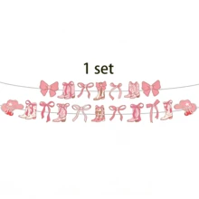 一套粉色牛仔主题装饰品，西部派对墙面装饰，适合搭配牛仔靴或蝴蝶结，可用于性别揭晓派对、西部主题派对等场合。 - 多色 - 查看 6