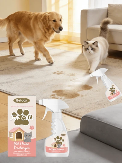 120毫升宠物尿味去除剂，有效去除地毯、地板、家具表面的宠物粪便异味，营造舒适环境