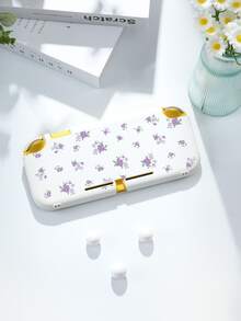 1pc Purple Floral Pattern Protective Case/Cover, Compatible With Switch2 (2025), Switch NS, Switch OLED, Switch Lite, Accessories For Switch 2nd Gen/Switch, Full Set Including Storage Bag, Game Card Case, Best Gift For Switch Players - View 7