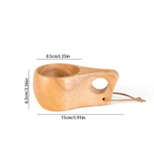 1 chiếc cốc gỗ, cốc sữa bằng gỗ cao su, cốc cà phê kiểu Phần Lan có tay cầm, cốc chịu nhiệt dùng ngoài trời khi cắm trại. - Màu be - Xem 12