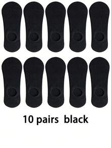 20/10/5/1 Pair Men's Invisible Socks - Casual Thin Boat Socks, Men's Socks, Women's Socks, Black Socks, White Socks, Flat Comfortable, Suitable For Daily Wear, Vacation, Outdoor Activities And Business Occasions - Office Casual Wear Shoes, Suitable For Summer, Short Socks, Men's Short Socks, Gift For Men, Father's Day Gift, Men's Gift - Multicolor - View 7