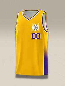 Jersey Basket Bolak-balik yang Dapat Disesuaikan, Seragam Tim yang Dipersonalisasi dengan Nama dan Nomor Kustom untuk Olahraga Pria dan Remaja - Kuning - View 3