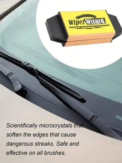 6Pcs/Set Car Wiper Blade Repair Tool, Wiper Wizard Restorer With Abrasive Pad & Sponge, No Battery Universal For All Car Models