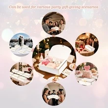 10pcs White Edged Lid Gift Boxes, Luxury White Satin Ribbon Gift Boxes, Groomsman Proposal Boxes, Gift Boxes, Birthday Boxes, Party Boxes, Wedding Boxes, Bridesmaid Boxes, Graduation Gifts, Valentine's Day Boxes - View 3