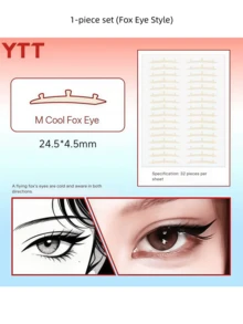 10pcs 3D Double Eyelid Tapes, Waterproof, Suitable For Beginners, Invisible & Natural, Sweat-Resistant - Multicolor - View 13