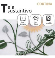 2 cortinas con bordado de estampado de girasoles, cortinas de ventana de 200X150 cm, para ventilación, filtrado de luz, aptas para ventanas pequeñas, semiopacas, no completamente transparentes, cortinas de dormitorio, decoración de dormitorio, sala de estar y dormitorio - Girasol - Ver 3