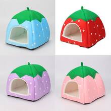 1 Set Foldable Strawberry Shaped Enclosed Pet Supplies, Durable, Scratch-Resistant, No Sharp Edges, Suitable For Hamsters And Guinea Pigs, All Seasons - Light Blue S - View 4