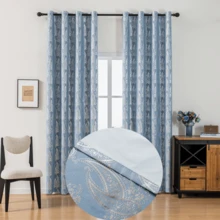 1件装简约现代遮光隔热银箔窗帘，适用于卧室、客厅、书房 - 霧霾藍 - 查看 1