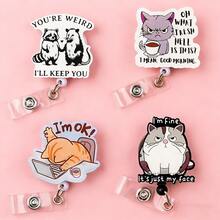 Cuộn dây đựng thẻ chữ D có thể thu gọn ngộ nghĩnh với thiết kế hoạt hình dễ thương, quà tặng cho giáo viên, y tá, bệnh viện, văn phòng (1 chiếc). - A - Xem 1