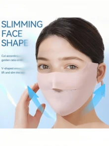 Women's Summer Sun Protection Invisible Mask, Breathable Ice Silk Half Face Cover, Sunshade & Anti-UV, 3D Slim & Thin Design - Hot Pink - View 2
