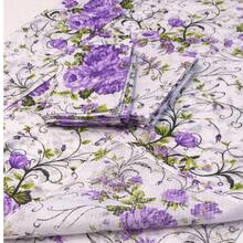 Double Bedspread Printed Fabric Simple 3 Pieces Daily Use - Red Violet - View 2