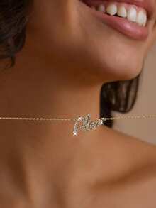Custom Diamond Name Necklace, Bling Name Necklace, Personalized Necklace, Gold Name Necklace, Mother's Day Gift, Custom Jewelry Gift For Her - Full Diamond Necklace 1 - View 7
