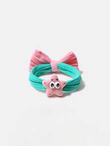 SpongeBob SquarePants 3 件装海绵宝宝发圈 - 可爱高马尾发圈和发带，柔软不伤发的毛巾布发圈，丸子头饰品 - 彩色 - 查看 8