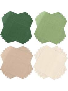 20/80张装鸡尾酒餐巾纸，一次性饮料餐巾纸，方形纸质甜点餐巾，适用于婚礼、生日庆典派对用品，展开尺寸10*10英寸 - 查看 2