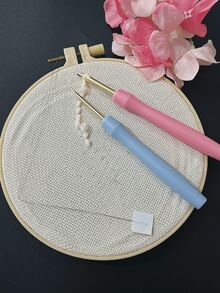 Fixed Head Plastic Handle Punch Needle, Pink And Blue Colors Available, Suitable For Punch Embroidery, Home Decor, Handmade Gifts, Holiday Decorative Paintings And Other Fabric DIY Crafts - Plastic Non-replaceable Needle - View 7