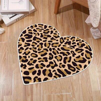 Thảm trải sàn họa tiết trái tim in hình da báo, thảm trang trí ngày Valentine, trang trí phòng ngủ, thảm nhỏ, thảm trang trí nhà cửa, thảm phòng khách, thảm phòng khách nhỏ, thảm phòng ngủ, trang trí nhà cửa phòng khách, thảm ngoài trời, thảm có thể giặt được.