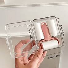 一套便携式迷你粘毛滚筒套装 - 1 个滚筒手柄 + 3 个替换滚筒，强力粘胶，轻松去除宠物毛发，使用方便，手柄可重复使用，无需电源，适用于宠物/衣物/地毯/汽车座椅，宠物主人必备 - 多色 - 查看 9