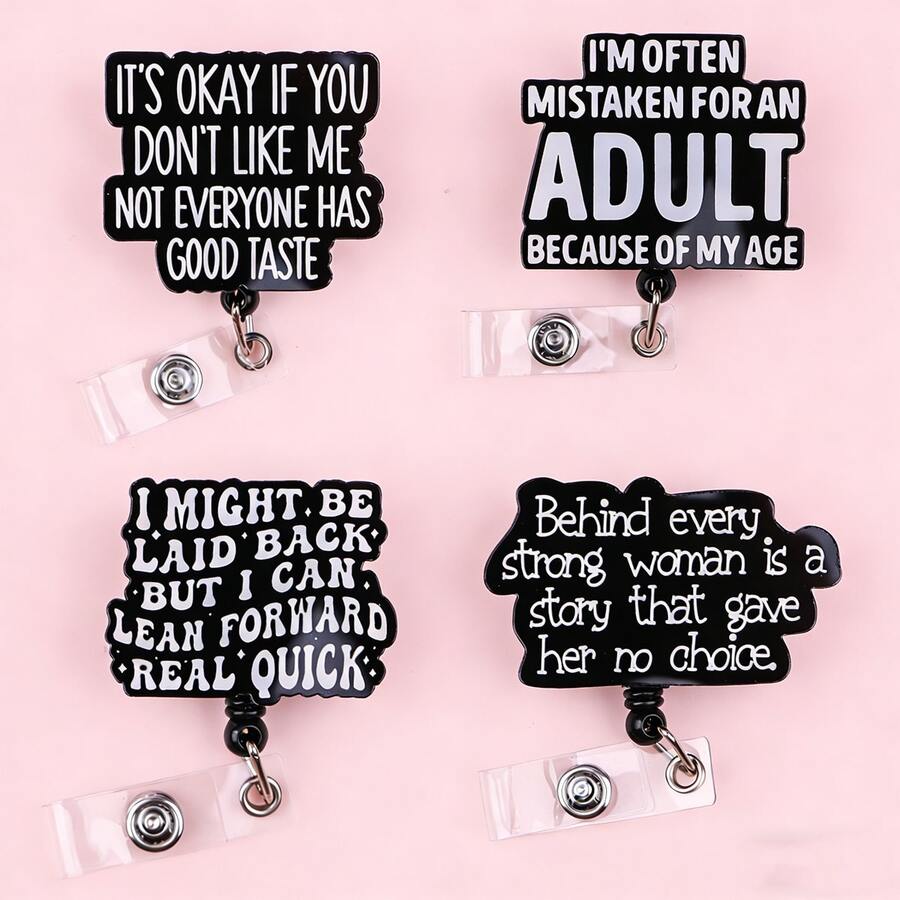 1pc Cute Cartoon Design Retractable ID Badge Holder Lanyard, Suitable For Teachers, Nurses, Hospital Staff, Office Workers As Gift - A - View 1