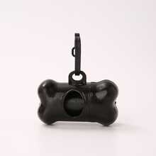 1个黑色骨头形状垃圾袋分配器（含垃圾袋），宠物狗粪便铲，每卷15个垃圾袋/宠物用品 - 查看 6