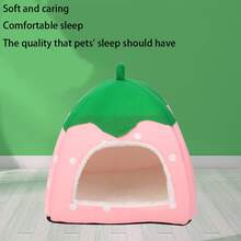 1 Set Foldable Strawberry Shaped Enclosed Pet Supplies, Durable, Scratch-Resistant, No Sharp Edges, Suitable For Hamsters And Guinea Pigs, All Seasons - Light Blue S - View 5