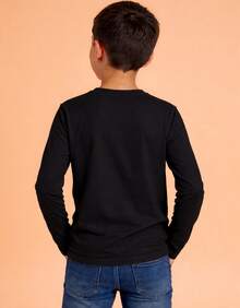 Camiseta infantil masculina para o inverno kit 3 peças manga longa casual escolar - Multicolorido - Visão 2