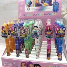 MATTEI KPOP HUNTRX Girl Group Acrylic Charm Gel Pen Set, Character Print Retractable Pens With Acrylic Charms For Writing & Fan Collection - Random Styles - View 2