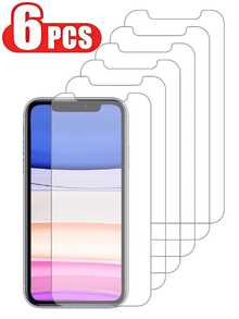 6pcs Upgraded High-Aluminum Tempered Glass Screen Protector, Compatible With IPhone - Anti-Explosion, Anti-Fingerprint, Anti-Oil, Electroplated, Anti-Glare, Ultra-Thin, Sensitive Touch, Thickness 1.5mm, Shatterproof Hard Packaging - Clear - View 44