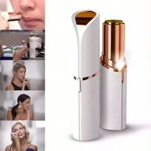 女士电动面部脱毛仪 - 无痛电动脱毛设备，带LED灯，便携式，适用于面部、唇部、腿部，无痛脱毛（本产品需自行购买电池） - 彩色 - 查看 13