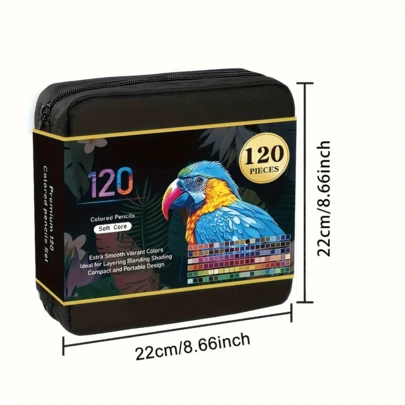 高级彩色铅笔 | 一套120支，高品质3.0mm软芯，色彩丰富鲜艳，可混色，适合初学者和高级艺术家（72色油性笔芯）