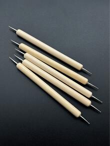 1 Set Clay Carving Tool Kit, Stamps, Dotting Tools, DIY Art Crafts, Wooden Handle, Non-Electric - Iron Pen - View 2