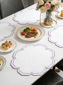 1-200片装 36*34厘米 刺绣餐垫，简约花卉图案，适用于家庭、餐厅、餐桌、家居装饰、婚礼、节日派对，易于清洁，可擦拭，防滑，优雅，节日专属 - 彩色 - 查看 4
