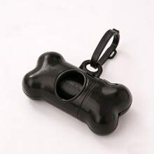 1个黑色骨头形状垃圾袋分配器（含垃圾袋），宠物狗粪便铲，每卷15个垃圾袋/宠物用品 - 查看 5