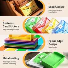 1 Pack Expandable Plastic File Folder, Transparent Accordion Style File Bag With Clasp, Large Capacity Document Organizer Suitable For A4/B4 Size, No Divider Design, 7 Bright Colors, Portable File Storage For School, Office, Home, Hospital, Durable Multi-Function File Folder - Multicolor - View 6