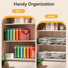 1 Pack Expandable Plastic File Folder, Transparent Accordion Style File Bag With Clasp, Large Capacity Document Organizer Suitable For A4/B4 Size, No Divider Design, 7 Bright Colors, Portable File Storage For School, Office, Home, Hospital, Durable Multi-Function File Folder - Multicolor - View 5