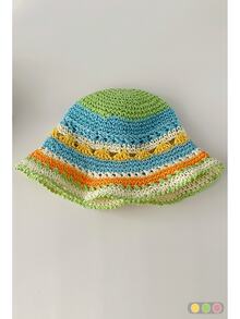 Mũ rộng vành đan rỗng nhiều màu sắc, mũ chống nắng tia cực tím cho kỳ nghỉ biển, mũ rơm dành cho nữ, mùa xuân/hè, chu vi đầu lớn, mũ xô, mũ xô đa năng. - Nhiều màu - Xem 14