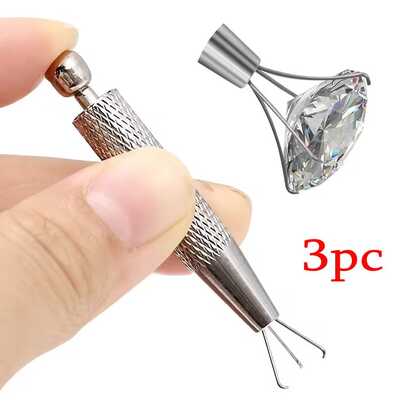 2 pièces/3 pièces Griffes de bijouterie de précision à 4 branches - Outils de maintien de pierres précieuses et diamants, convient pour les perles et petits accessoires, outils artisanaux en métal, création de bijoux, ensemble d'outils de préhension